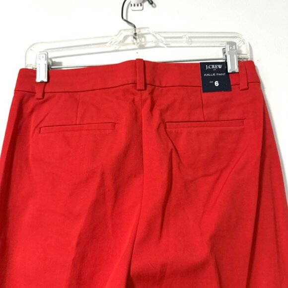 J.Crew Kallie Pant Red Straight Leg Ankle Pants Flat Front Womens Size 6 NWT - Picture 4 of 9